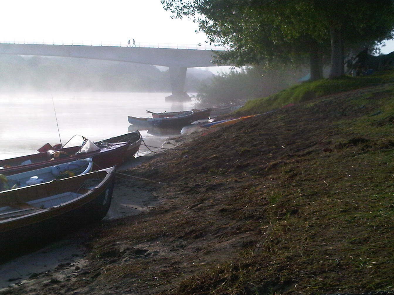 A misty morning shrouds the cutters